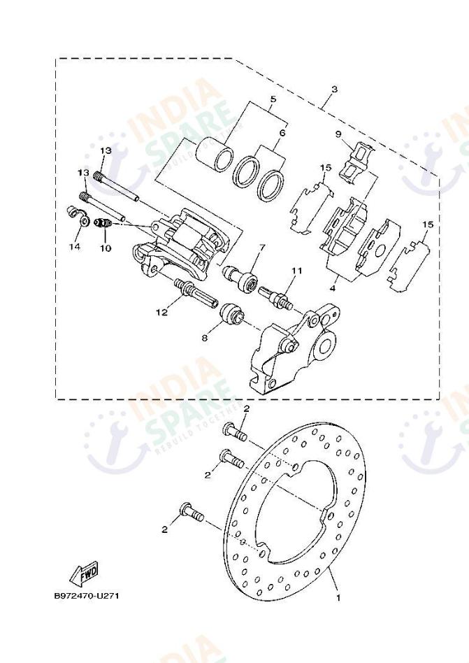 REAR BRAKE CALIPER